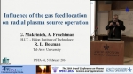Influence of the gas feed location on radial plasma source operation
