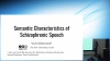 Semantic Characteristics of Schizophrenic Speech